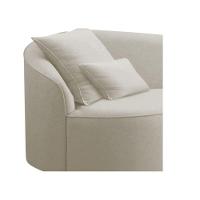 Divã Recamier Curvo Sala De Estar Recepção Inglaterra 180cm Lado Direito Linho Adj Decor Bege