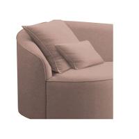 Divã Recamier Curvo Sala De Estar Recepção Inglaterra 200cm Lado Direito Linho Adj Decor Rosê