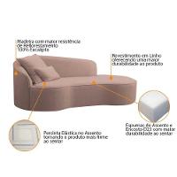 Divã Recamier Curvo Sala De Estar Recepção Inglaterra 200cm Lado Direito Linho Adj Decor Rosê - 7