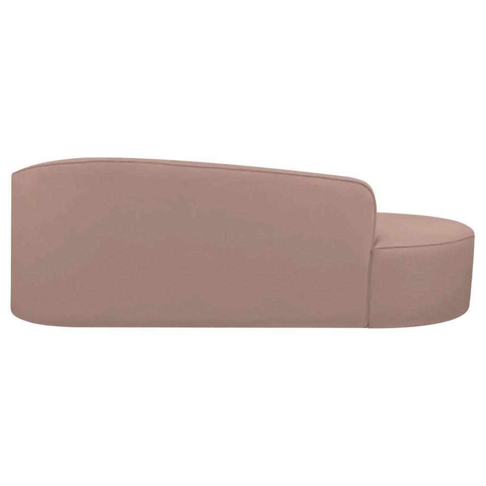 Divã Recamier Curvo Sala De Estar Recepção Inglaterra 180cm Lado Esquerdo Linho Adj Decor Rosê - 2