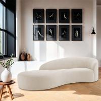 Divã Recamier Orgânico França 180cm Lado Esquerdo Linho Adj Decor Bege - 8