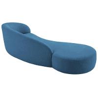 Divã Recamier Orgânico França 180cm Lado Esquerdo Linho Adj Decor Azul Royal - 5