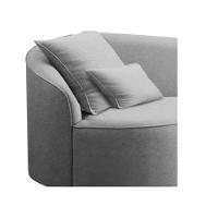 Divã Recamier Curvo Sala De Estar Recepção Inglaterra 180cm Lado Direito Linho Adj Decor Cinza