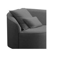 Divã Recamier Curvo Sala De Estar Recepção Inglaterra 180cm Lado Direito Linho Adj Decor Cinza