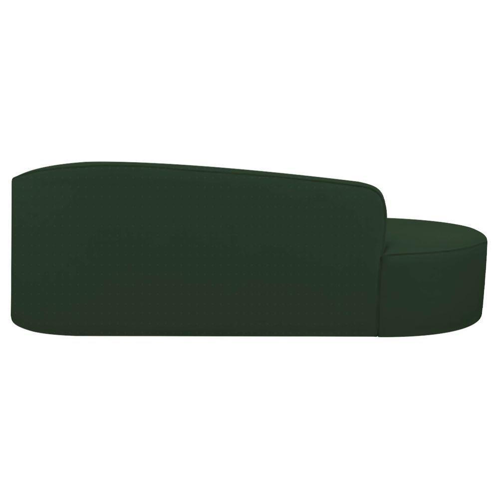 Divã Recamier Curvo Sala De Estar Recepção Inglaterra 180cm Lado Esquerdo Linho Adj Decor Verde - 2