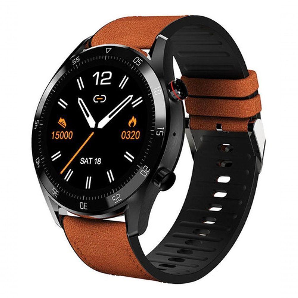 Smartwatch Philco Psw02pm Hit Wear 45mm 1,2 Preto Bluetoo Pulseira Marrom - 3