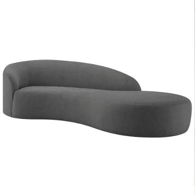 Divã Recamier Orgânico França 160cm Lado Direito Linho Adj Decor Cinza