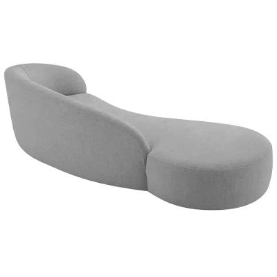 Divã Recamier Orgânico França 180cm Lado Esquerdo Linho Adj Decor Cinza