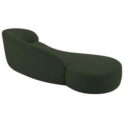 Divã Recamier Orgânico França 200cm Lado Esquerdo Linho Adj Decor Verde