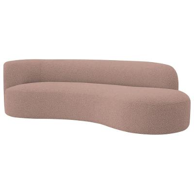 Divã Recamier Orgânico Tokyo 160cm Lado Direito Linho Rosê