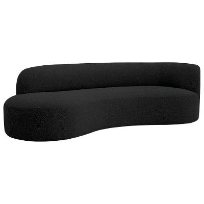 Divã Recamier Orgânico Tokyo 200cm Lado Esquerdo Linho Preto