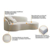 Divã Recamier Curvo Sala De Estar Recepção Inglaterra 200cm Lado Direito Bouclé Adj Decor Bege - 3