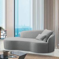 Divã Recamier Curvo Sala De Estar Recepção Inglaterra 180cm Lado Esquerdo Bouclé Adj Decor Cinza - 6