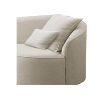 Divã Recamier Curvo Sala De Estar Recepção Inglaterra 180cm Lado Esquerdo Bouclé Adj Decor Bege