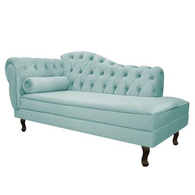 Divã Recamier Diana Lado Direito 120 Cm Suede Adj Decor Azul Tiffany