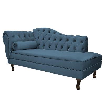 Divã Recamier Diana Lado Direito 120 Cm Linho Adj Decor Azul Royal