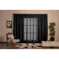 Cortina Voil Tecido 2,80x2,30 Para Trilho Suíço preto - 2