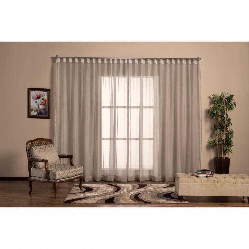Cortina Voil Tecido 2,80x2,30 Para Trilho Suíço avelã - 1
