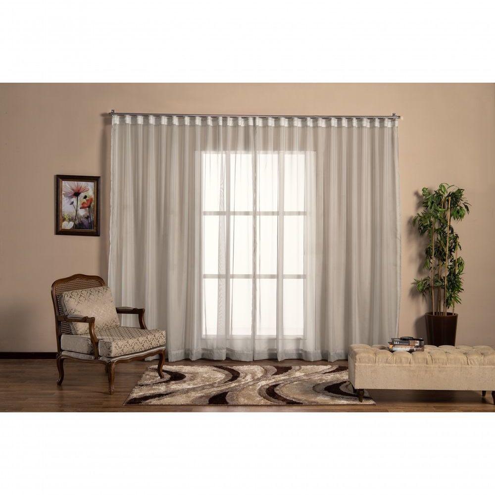 Cortina Voil Tecido 2,80x2,30 Para Trilho Suíço palha - 1