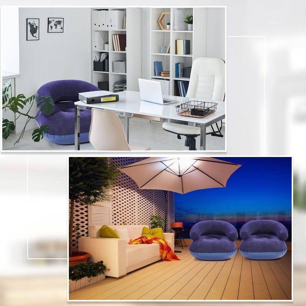 Sofa Poltrona Inflavel Ultra Lounge Cadeira Cama Colchao Portatil Com Kit Reparo Luxo - 6