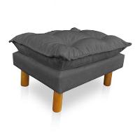 Kit Poltrona Amamentação Sara E Puff Suede Cinza Sky Mobile - 3