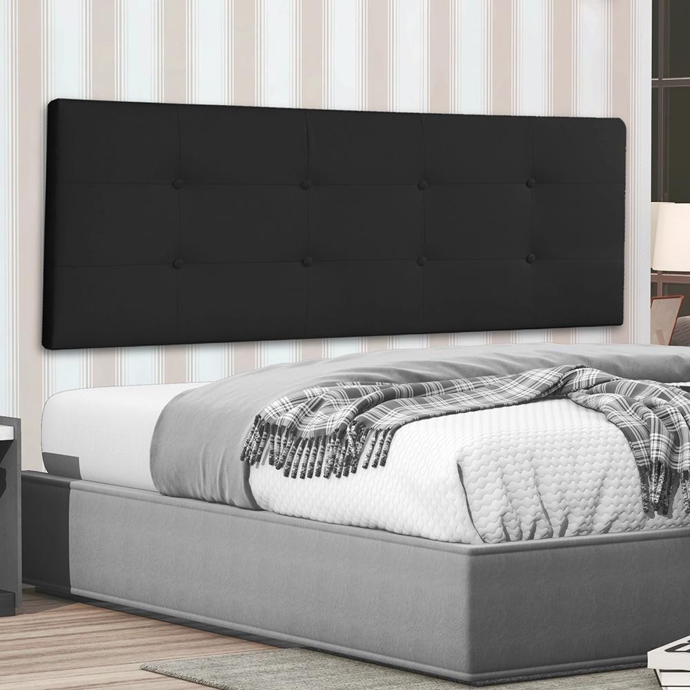 Cabeceira Painel Casal 1,40m Berlim Suede Preto Sky Mobile - 2