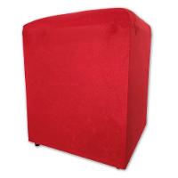 Puff Banqueta Quadrado Cubo Decorativo Courino E Suede Vermelho Suede - 3
