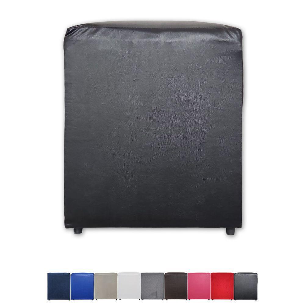 Puff Banqueta Quadrado Cubo Decorativo Courino E Suede Preto Courino - 2