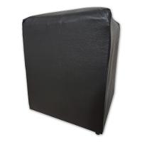 Puff Banqueta Quadrado Cubo Decorativo Courino E Suede Preto Courino - 3