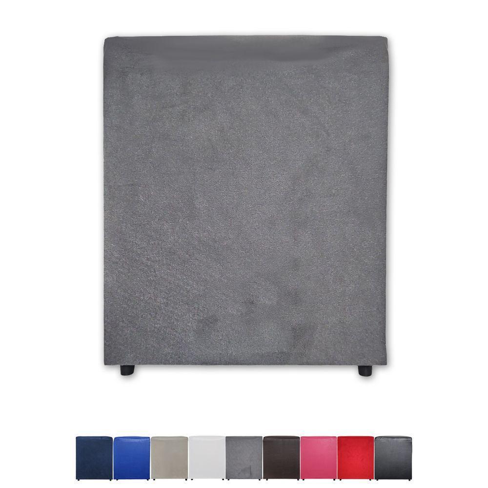 Puff Banqueta Quadrado Cubo Decorativo Courino E Suede Cinza Suede - 2