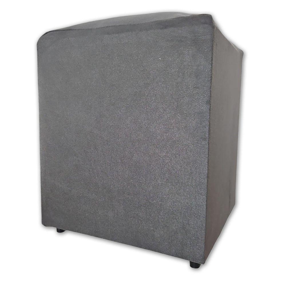 Puff Banqueta Quadrado Cubo Decorativo Courino E Suede Cinza Suede - 3