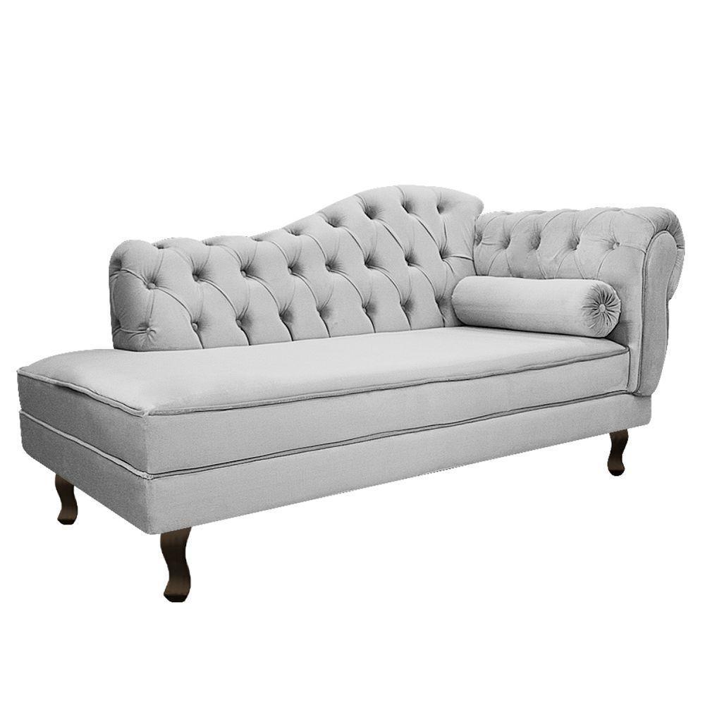 Kit Diva Recamier Diana 120cm Lado Esquerdo E 1 Poltrona Classic Linho Cinza Claro - 7