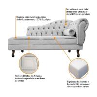 Kit Diva Recamier Diana 120cm Lado Esquerdo E 1 Poltrona Classic Linho Cinza Claro - 2