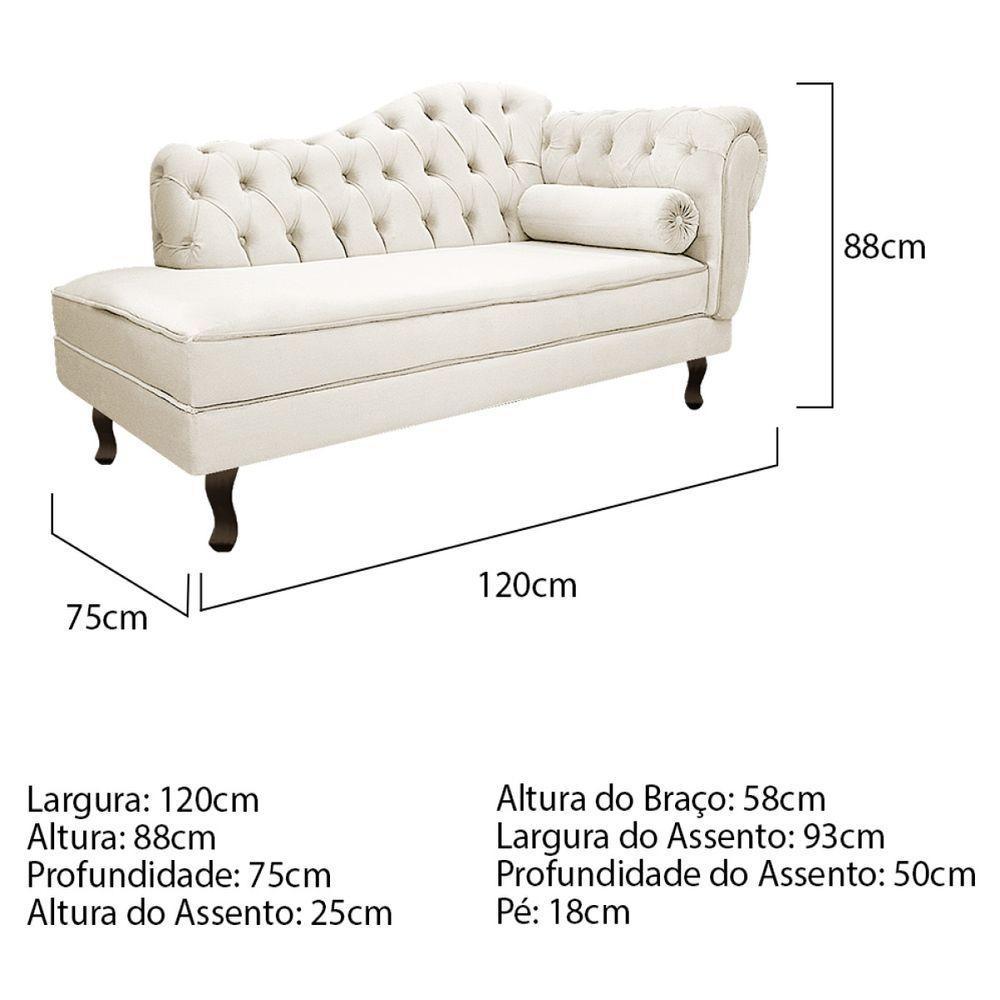 Kit Diva Recamier Diana 120cm Lado Esquerdo E 01 Poltrona Classic Corano Marrom - 10