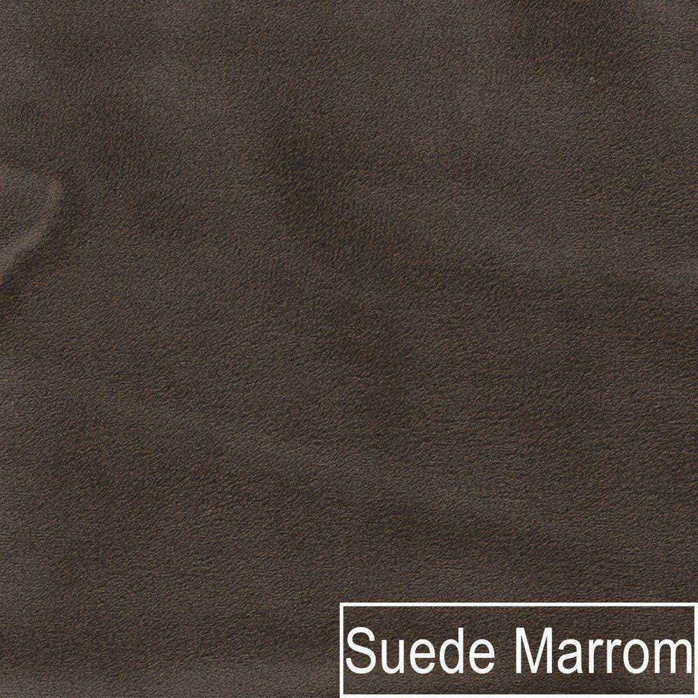 Kit Divã Luna 140cm Lado Esquerdo E 02 Poltronas Base De Ferro Dourado Suede Marrom - 4