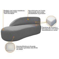 Kit Divã Luna 140cm Lado Esquerdo E 02 Poltronas Base De Ferro Dourado Suede Cinza - 10