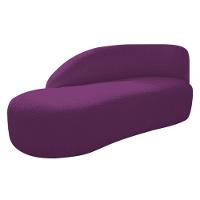 Kit Divã Luna 185cm Lado Esquerdo E 02 Poltronas Base De Ferro Dourado Suede Roxo - 10