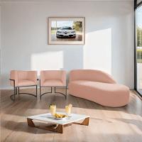 Kit Divã Luna 160cm Lado Direito E 02 Poltronas Base De Ferro Preto Suede Rosê - 7