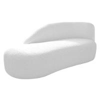 Kit Divã Luna 160cm Lado Esquerdo E 02 Poltronas Base De Ferro Dourado Suede Branco