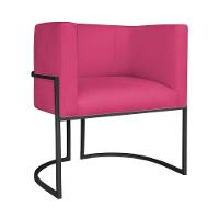 Kit Divã Luna 160cm Lado Esquerdo E 02 Poltronas Base De Ferro Preto Suede Pink - 2