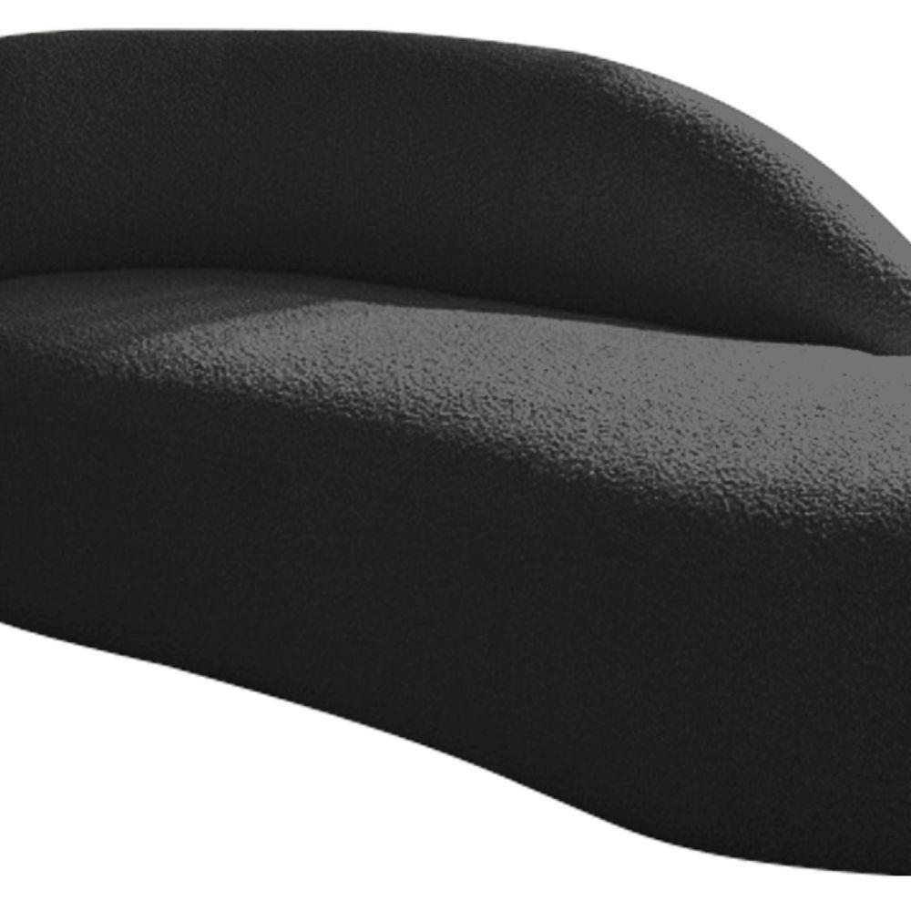 Kit Divã Luna 185cm Lado Direito E 02 Poltronas Base De Ferro Dourado Suede Preto - 9