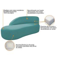 Kit Divã Luna 160cm Lado Esquerdo E 02 Poltronas Base De Ferro Preto Suede Azul Turquesa - 10