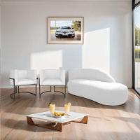 Kit Divã Luna 160cm Lado Direito E 02 Poltronas Base De Ferro Preto Suede Branco - 10