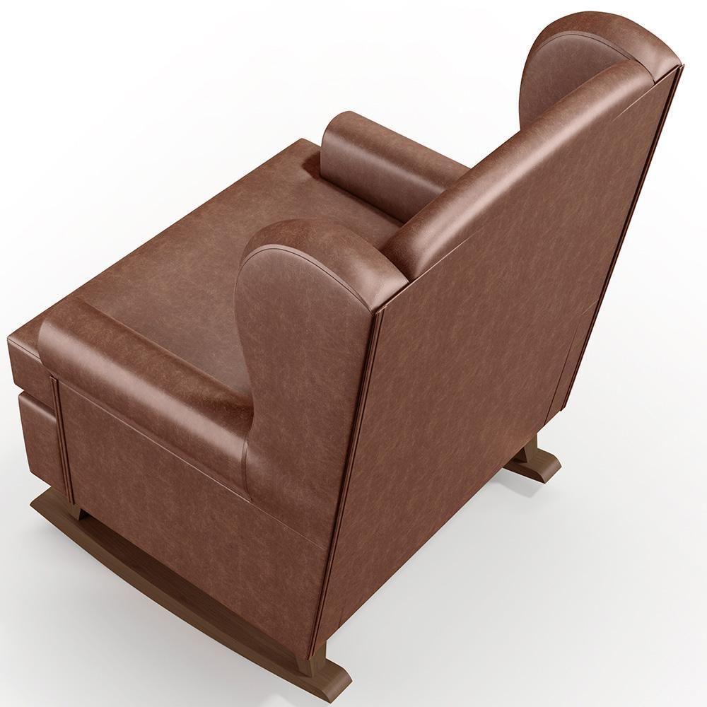 Kit 2 Poltronas Malu Base De Madeira P02 Couríssimo Marrom - 2