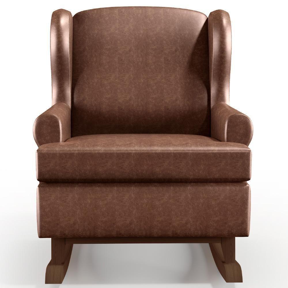 Kit 2 Poltronas Malu Base De Madeira P02 Couríssimo Marrom - 4