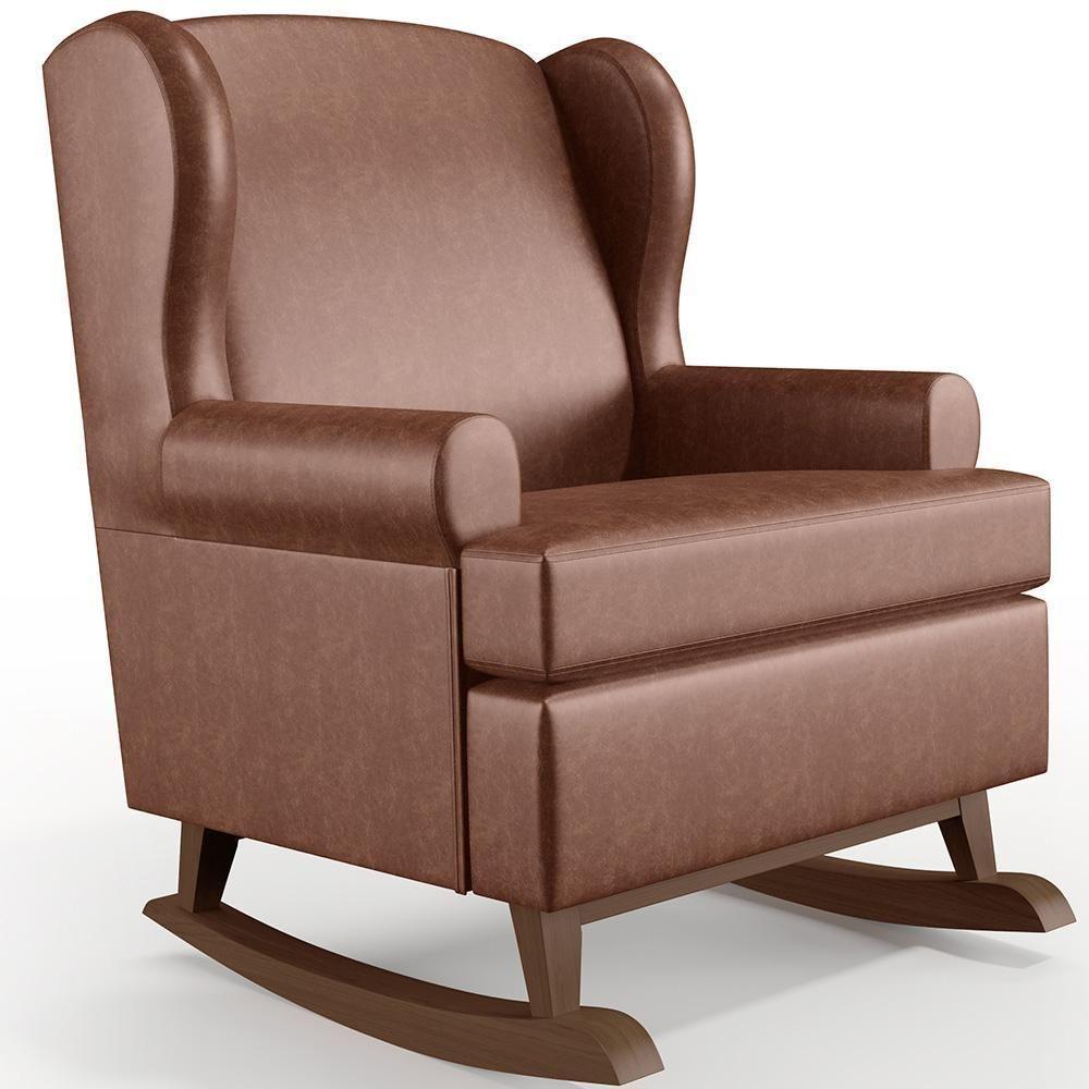 Kit 2 Poltronas Malu Base De Madeira P02 Couríssimo Marrom - 7