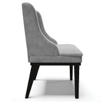 Kit 2 Cadeiras Decorativas Sala De Jantar Base Fixa De Madeira Firenze Suede Cinza/preto G19 - Gran Belo - 2