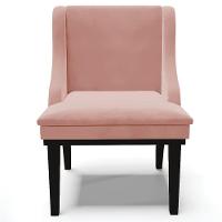 Kit 2 Cadeiras Decorativas Sala De Jantar Base Fixa De Madeira Firenze Veludo Rosê/preto G19 - Gran Belo - 5