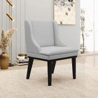 Kit 2 Cadeiras Decorativas Sala De Jantar Base Fixa De Madeira Firenze Linho Cinza/preto G19 - Gran Belo - 9