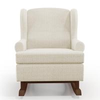 Kit 02 Poltronas Malu Base De Madeira P02 Linho Champagne